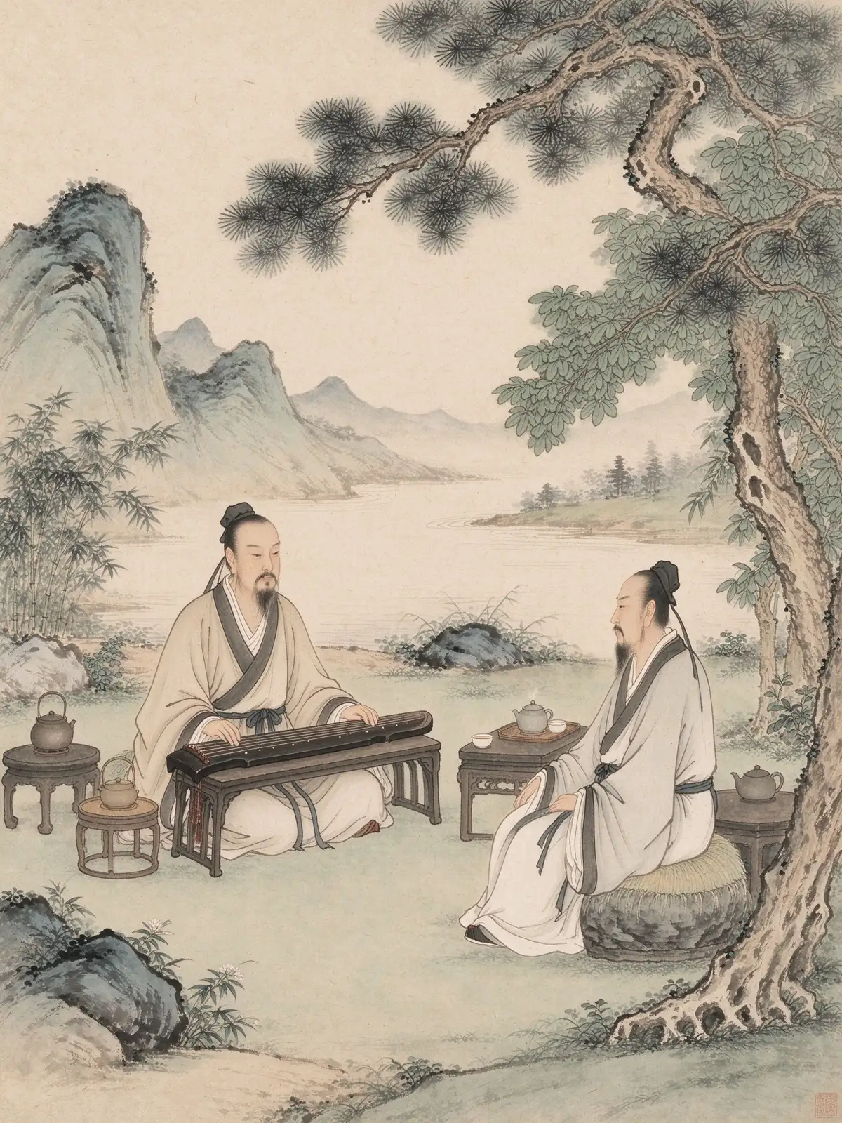 Illustration of daily life in ancient China